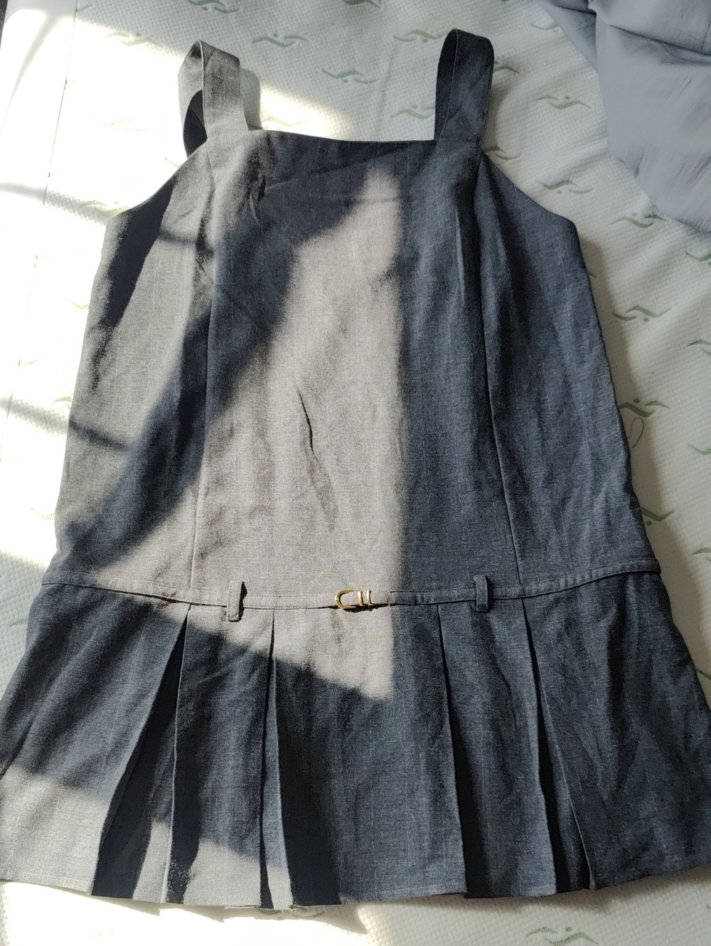 H&M Dark Gray Sleeveless Pinafore with Pleated Hem